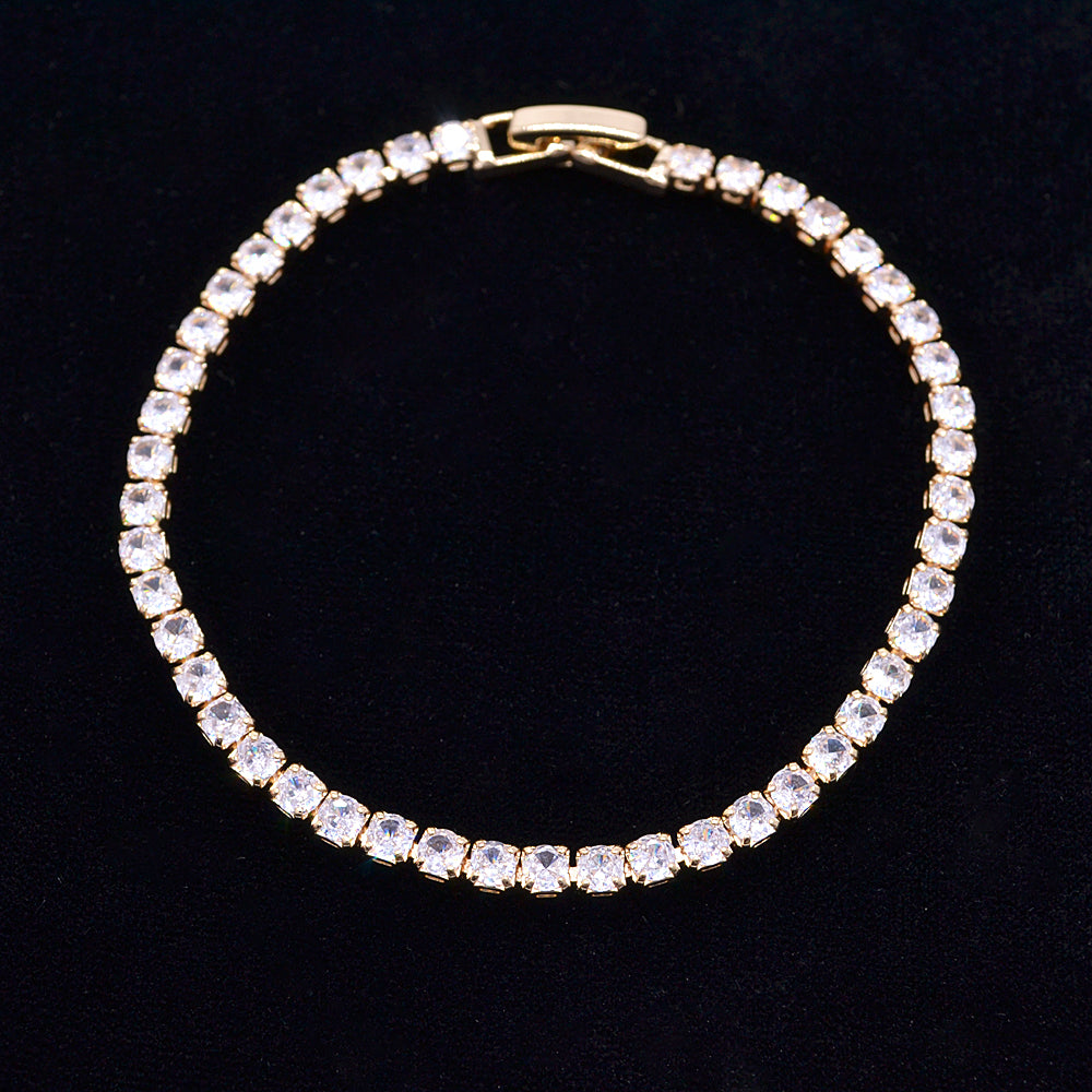 Wholesale Gold Plated Women Clear Zircon CZ Fashion Tennis Bracelet Jewelry