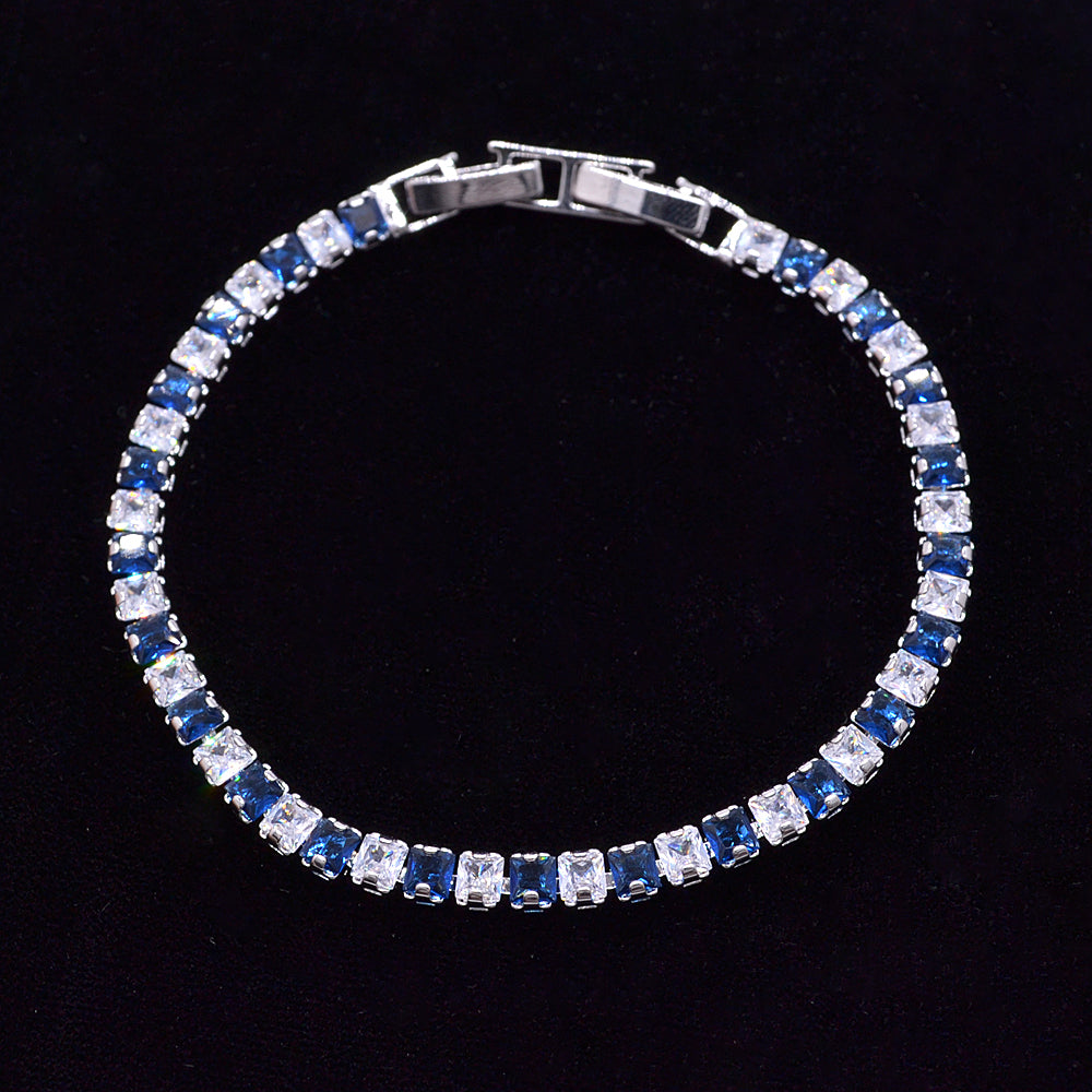 Wholesale Gold Plated Women Red White Zircon CZ Tennis Bracelet Jewelry