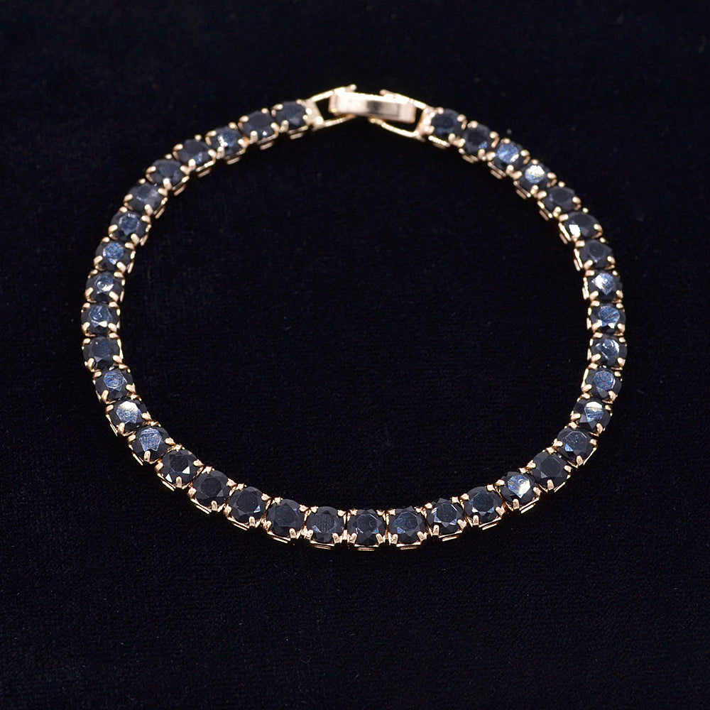 Wholesale Gold Plated Women Green White Zircon CZ Tennis Bracelet Jewelry