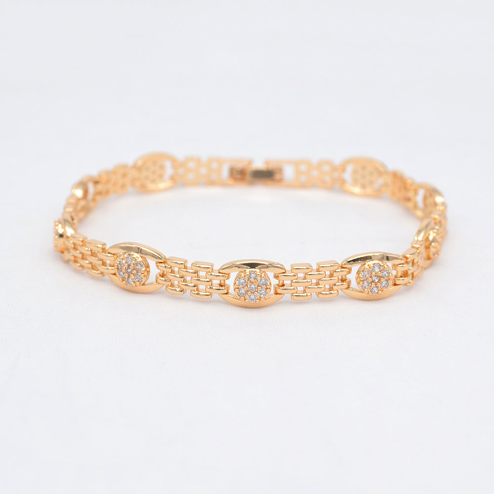 Wholesale Gold Plated Women Clear Zircon CZ Stylish Bracelet Jewelry