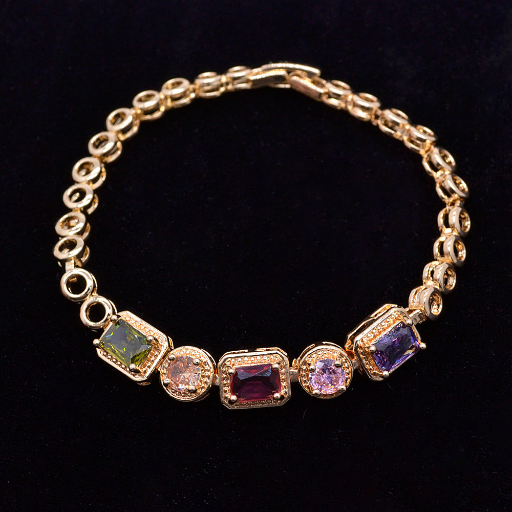 Wholesale White Gold Plated Women Clear Zircon CZ Cushion Charm Bracelet Jewelry