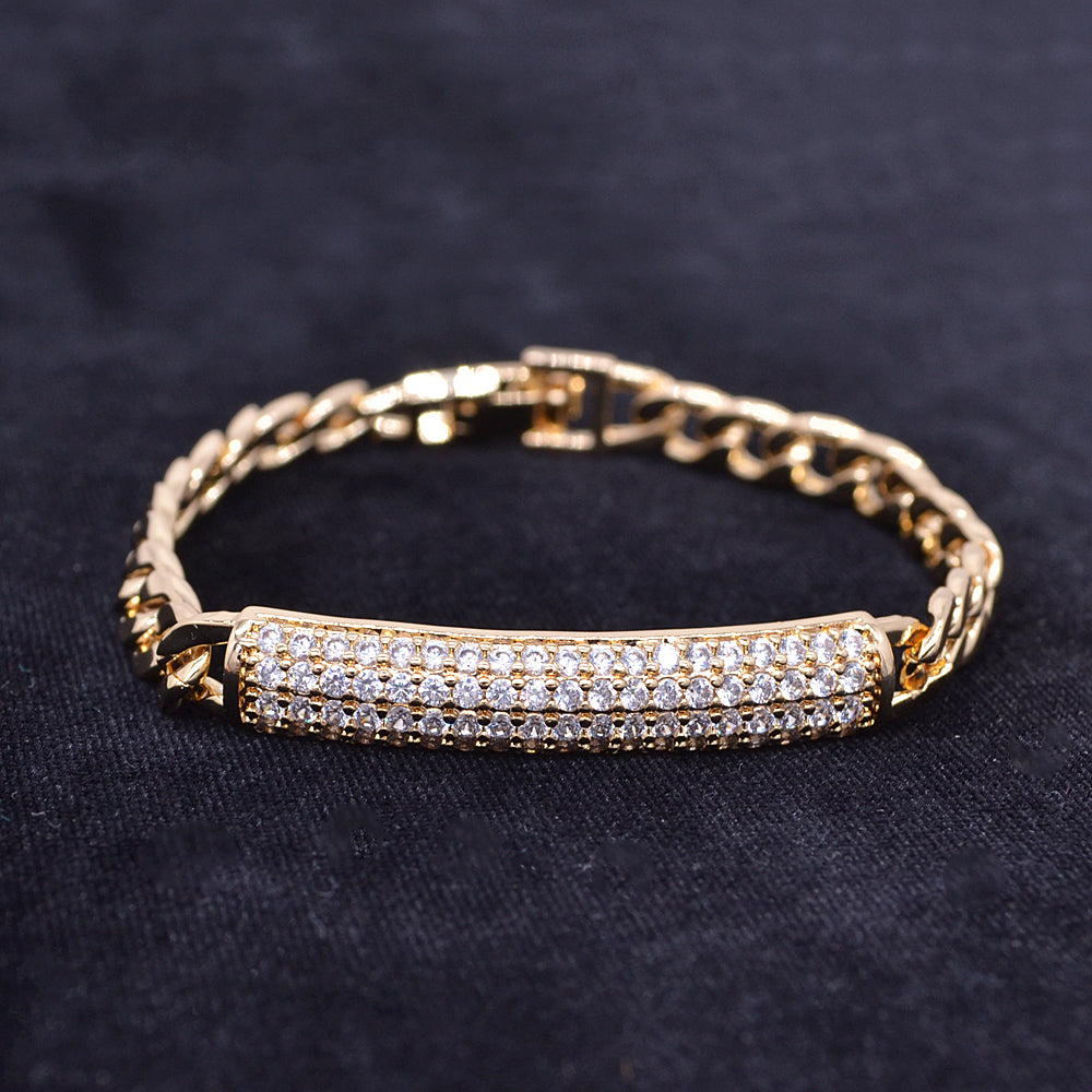 Wholesale Gold Plated Clear Zircon CZ Women Fashion Bracelet Jewelry