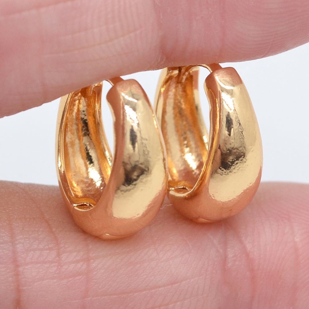 Wholesale Gold Plated Women Fashion Hoop Huggie Earrings Jewelry