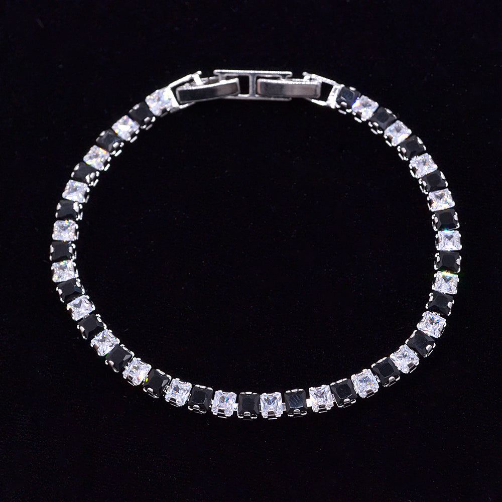 Wholesale Gold Plated Women Red White Zircon CZ Tennis Bracelet Jewelry